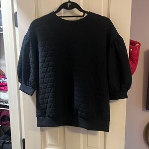 a new day Black Quilted Top